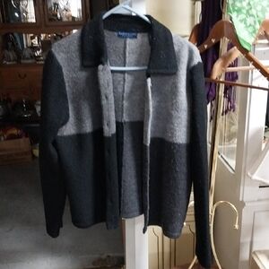 Karen Scott Black and Gray Wool Jacket